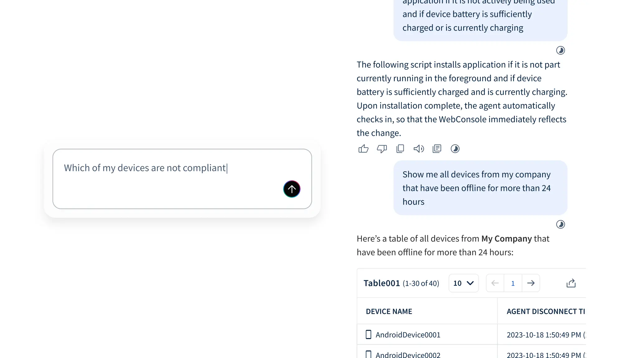 Troubleshoot with natural language